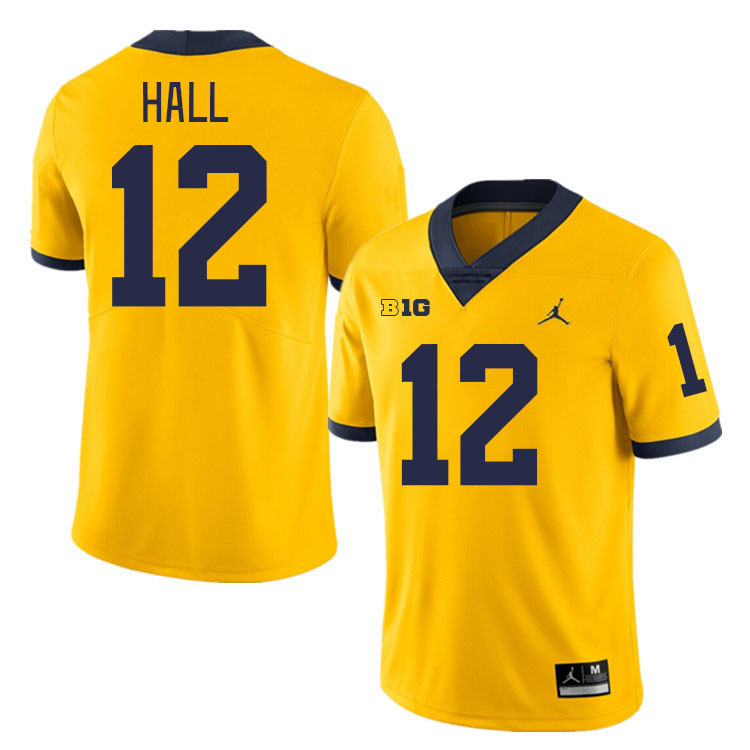 Aamir Hall Michigan Jersey,Michigan Wolverines #12 Aamir Hall Jersey Youth-Maize